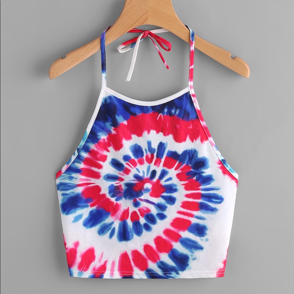 Red, white, and blue halter top